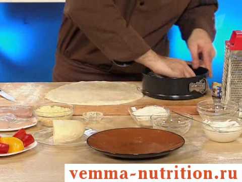Пирог КИШ с курицей, перцем и сыром. Рецепт Пирог КИШ с курицей, перцем и сыром. Рецепт