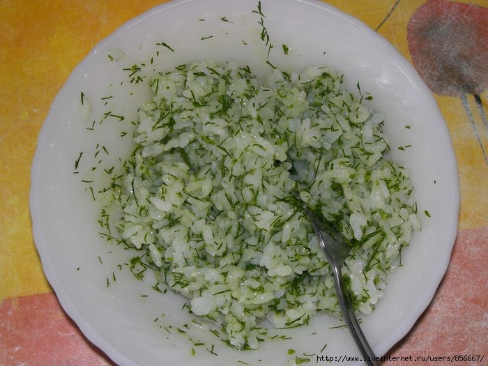 Рис со шпинатом и зеленью