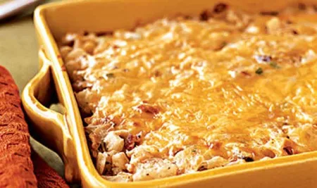 Макаронная запеканка spaghetti tetrazzini с курицей и грибами