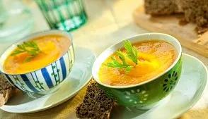 Пюре из запечённой тыквы с растительным маслом
