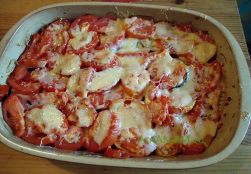 Запеканка из овощей с мясным фаршем