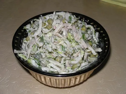 Салат Кальмары с рисом