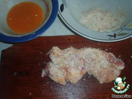 Шницель в кокосовой стружке