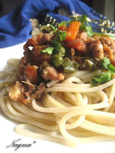 Яблочный соус с курицей к пасте