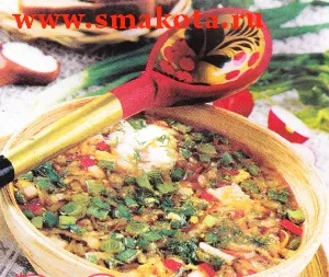Окрошка уральская с рыбой