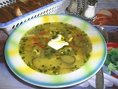 Холодный борщ с редькой
