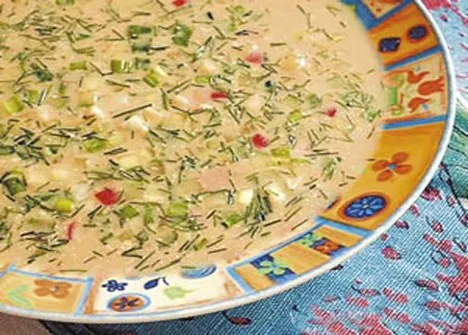 Зимняя окрошка из квашеной капусты