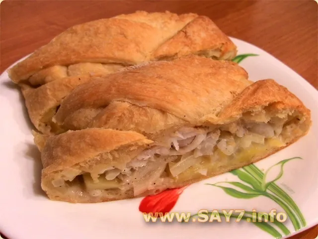 Пирог с рыбой и картофелем