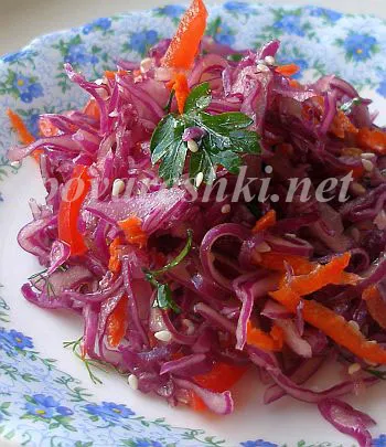 Салат из краснокочанной капусты