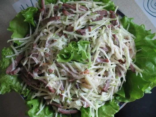 Салат из зеленой редьки