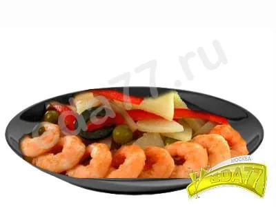 Салат картофельный с креветками и грибами