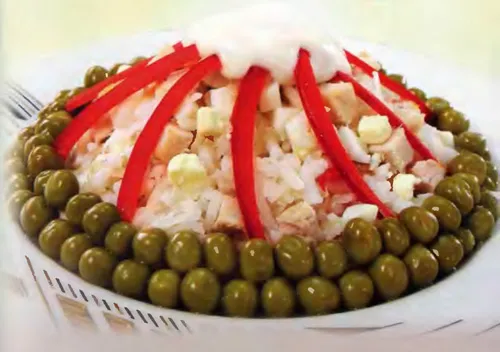 Салат рисовый с мясом