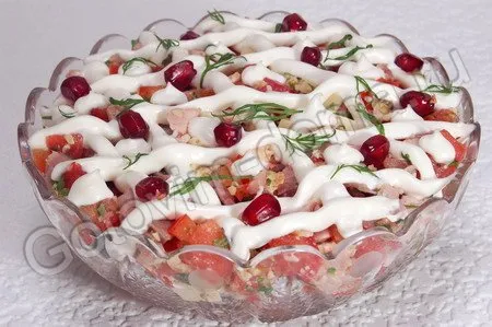 Салат с копченой курицей