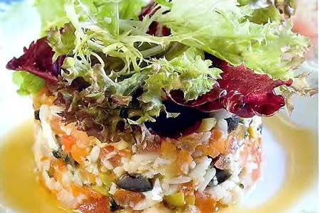Салат из судака с оливками