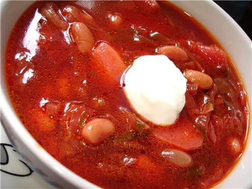 Борщ с фасолью и картофелем