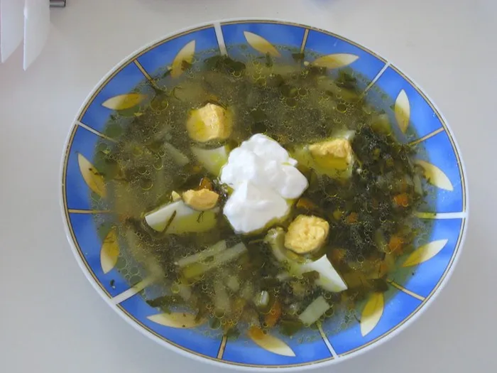 Щи со шпинатом