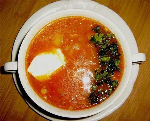 Щи вегетарианские с яблоками