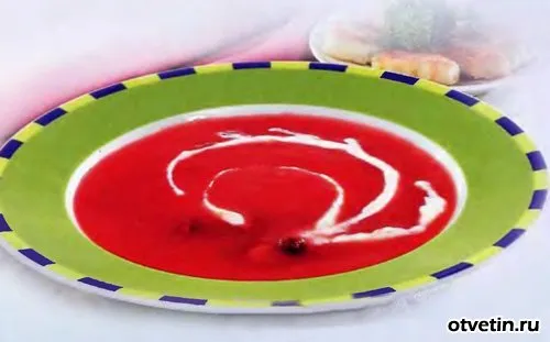 Суп клюквенный на рисовом отваре с клецками
