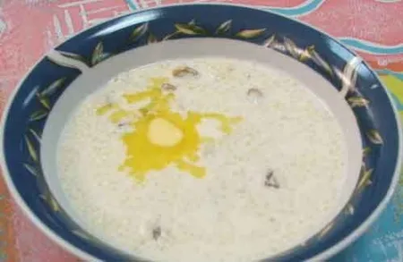 Суп молочный с горохом и перловой крупой