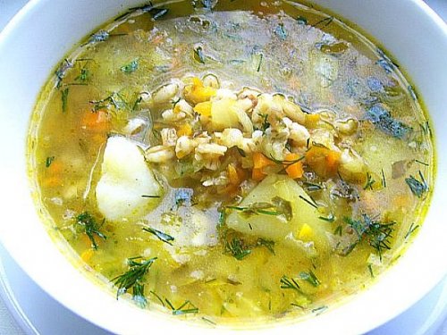 Суп овощной с перловой крупой