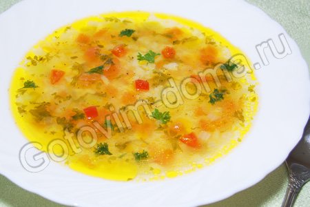 Рисовый суп с овощами