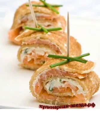 Рулет из маринованного лосося
