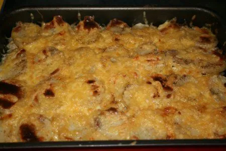 Мясная запеканка с сыром
